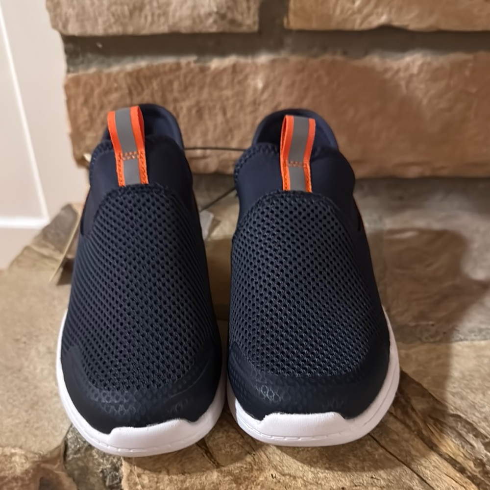 Kids Slip-On Shoes - Navy and Orange